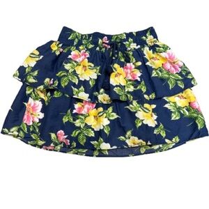 Floral Summer Skirt with drawstring, Hollister 2 Tier Skirt,‎ Size Small